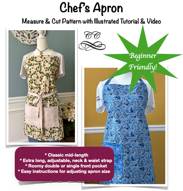 Chef's Apron with adjustable neck and waist strap
